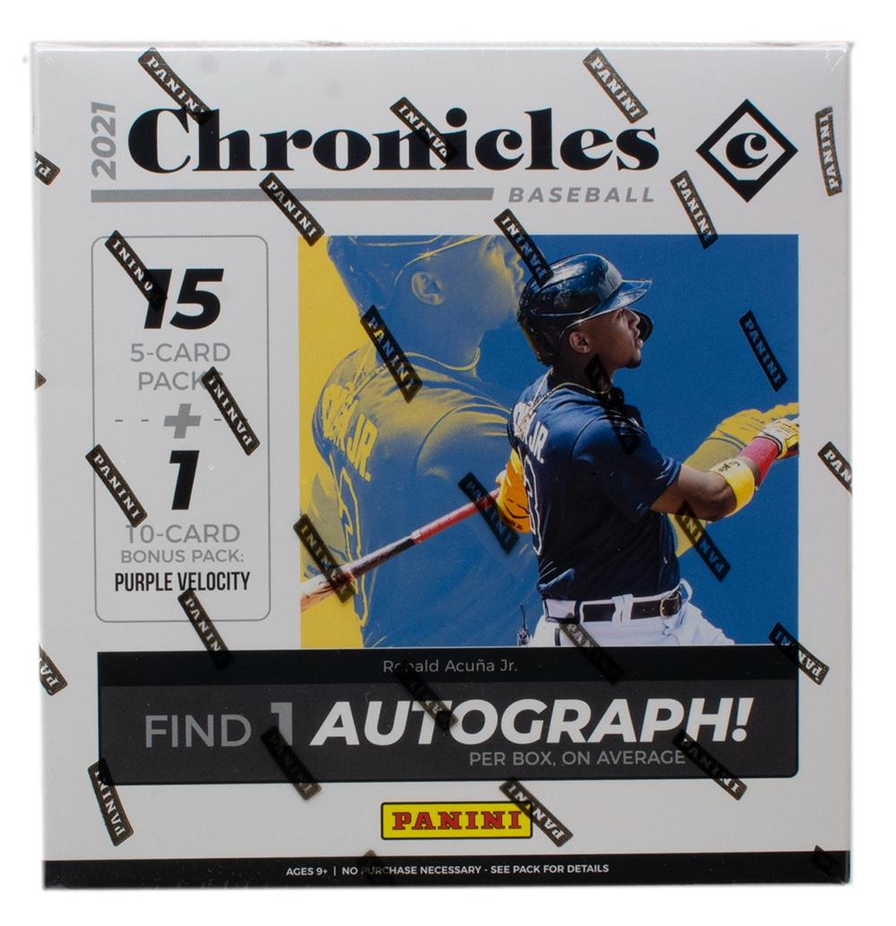 2021 Panini Chronicles Baseball Mega Box with (15) Packs at PristineAuction.com 2021 Panini Chronicles Baseball Mega Box with (15) Packs at PristineAuction.com