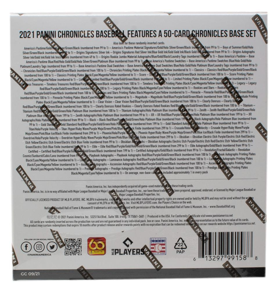 2021 Panini Chronicles Baseball Jumbo Cello Box – 180 Cards + Pink Pulsar Parallels