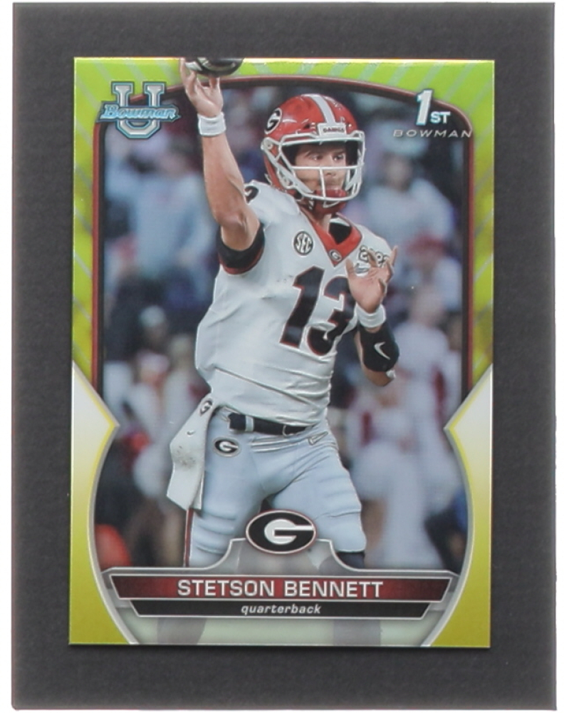 Stetson Bennett 2022 Bowman Chrome University Yellow Refractors #39 #37/75