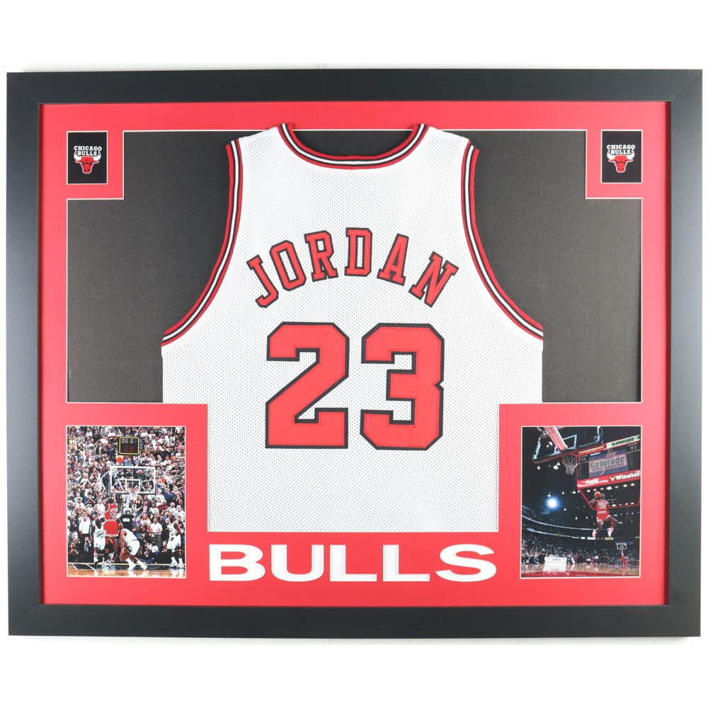 Michael Jordan Custom Framed Jersey Display Pristine Auction