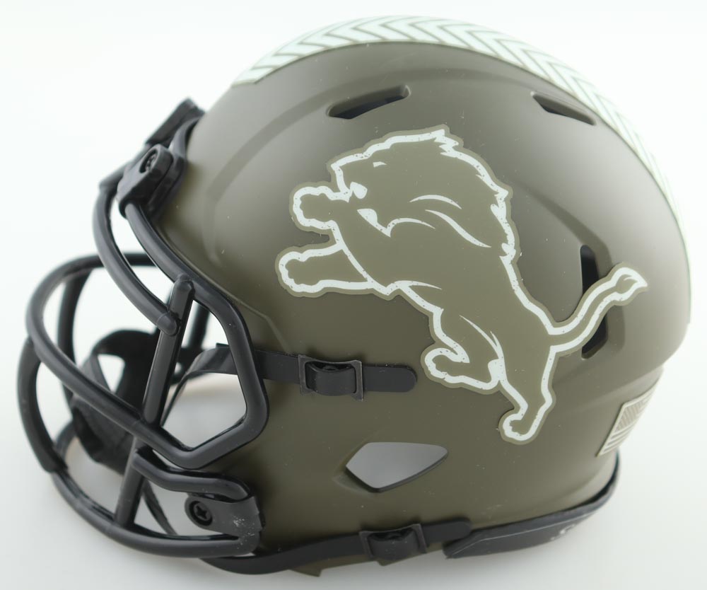 Jameson Williams Signed Lions Salute to Service Alternate Speed Mini Helmet (Beckett) at PristineAuction.com Jameson Williams Signed Lions Salute to Service Alternate Speed Mini Helmet (Beckett) at PristineAuction.com