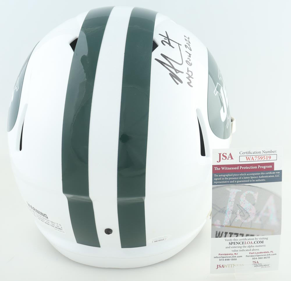 Nick Mangold Signed Jets Full-Size Speed Helmet Inscribed "NYJ ROH 2022" (JSA) at PristineAuction.com Nick Mangold Signed Jets Full-Size Speed Helmet Inscribed "NYJ ROH 2022" (JSA) at PristineAuction.com