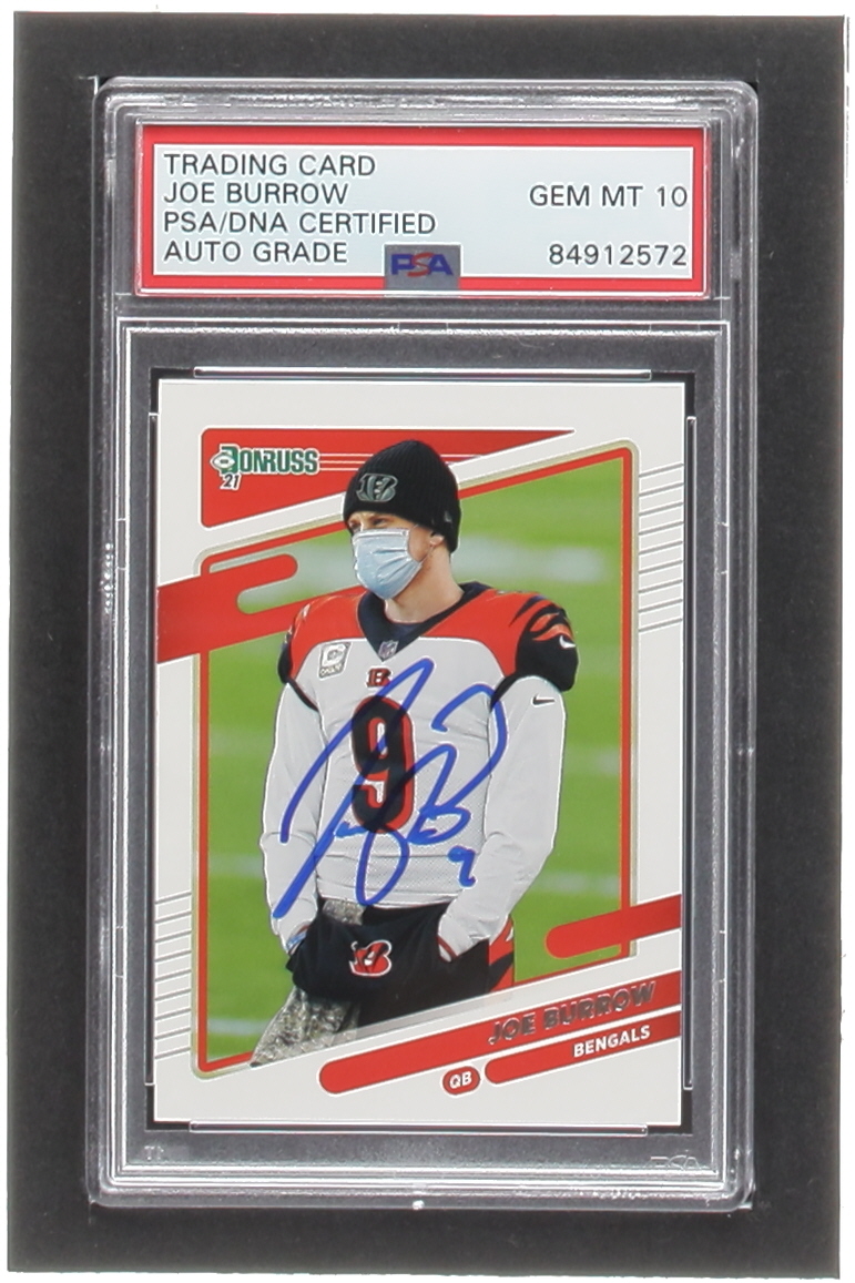 Joe Burrow Signed 2021 Donruss #211A (PSA | Autograph Graded PSA 10) at PristineAuction.com Joe Burrow Signed 2021 Donruss #211A (PSA | Autograph Graded PSA 10) at PristineAuction.com