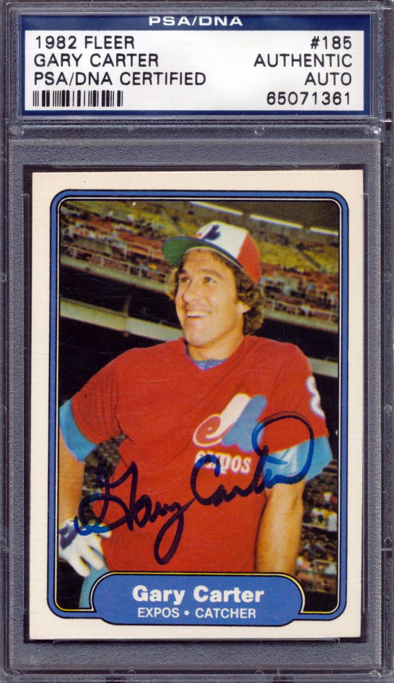 Gary Carter Signed 1982 Fleer #185 (PSA) at PristineAuction.com Gary Carter Signed 1982 Fleer #185 (PSA) at PristineAuction.com