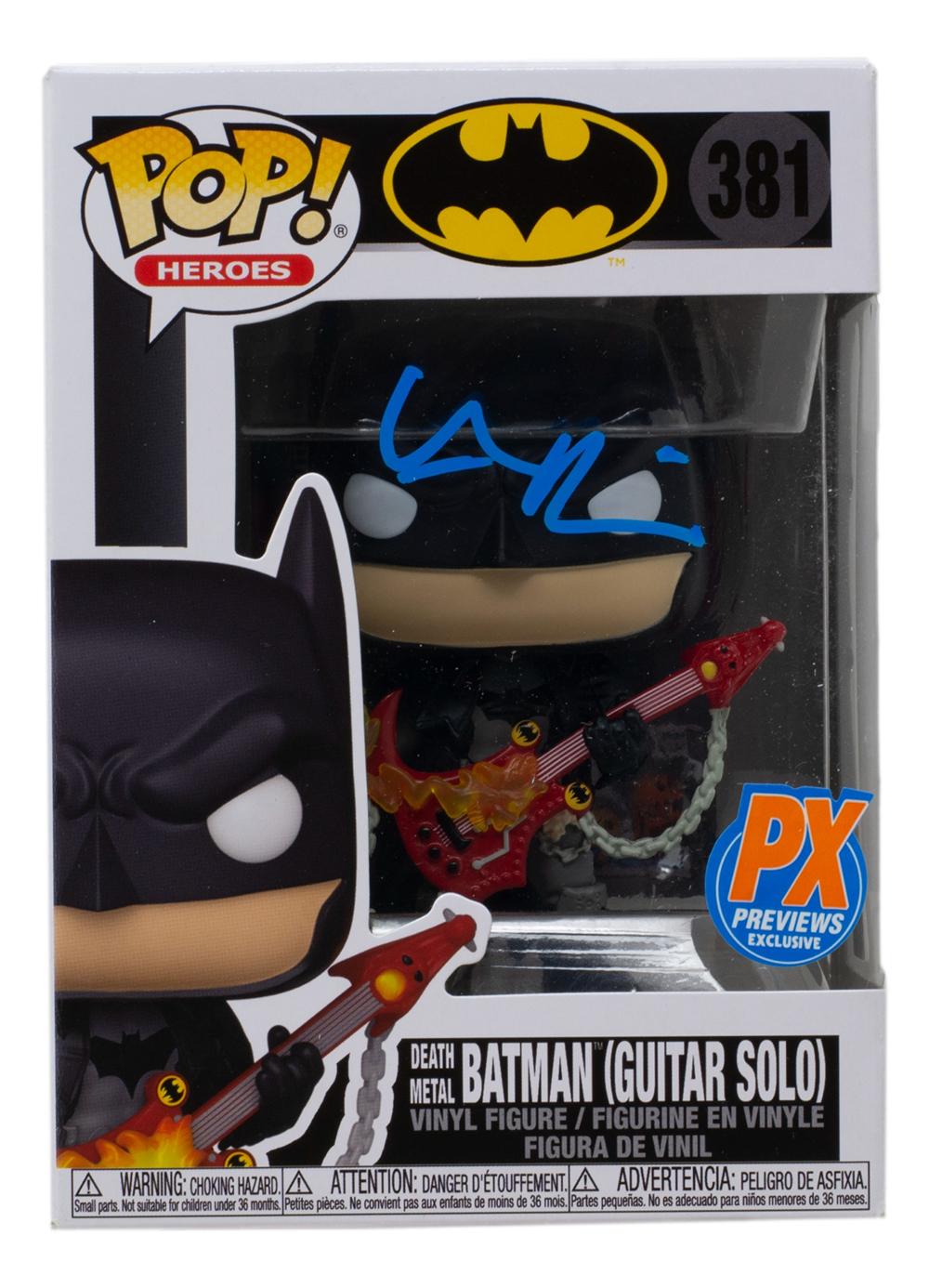 Val Kilmer Signed Batman #381 Death Metal Batman (Guitar Solo) Funko Pop! Vinyl Figure (JSA) at PristineAuction.com Val Kilmer Signed Batman #381 Death Metal Batman (Guitar Solo) Funko Pop! Vinyl Figure (JSA) at PristineAuction.com