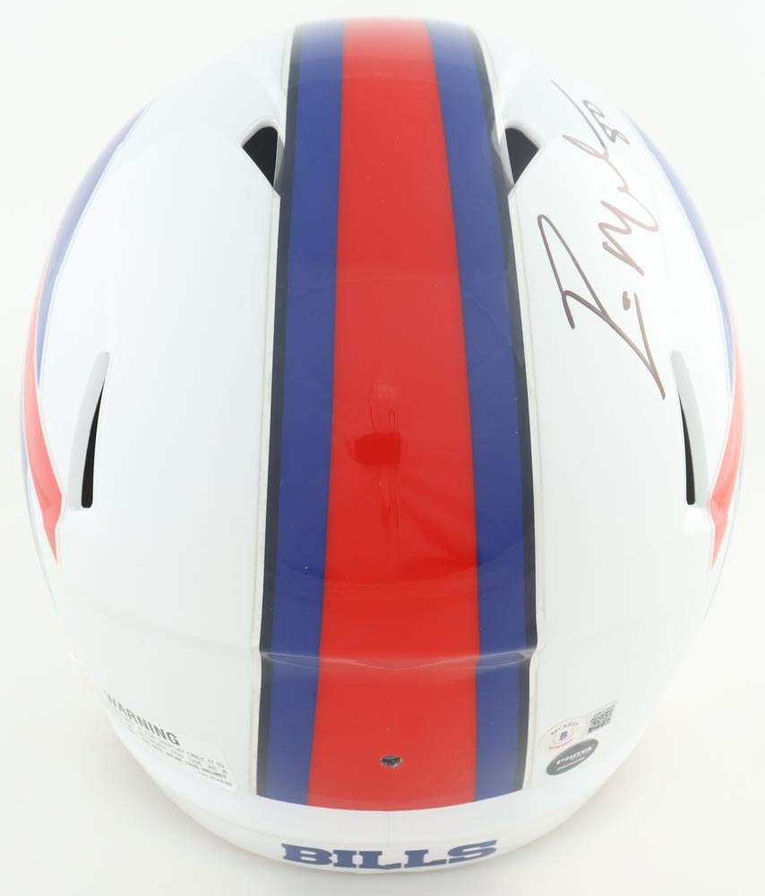 Eric Moulds Signed Bills Full-Size Speed Helmet (Beckett & Prova) at PristineAuction.com Eric Moulds Signed Bills Full-Size Speed Helmet (Beckett & Prova) at PristineAuction.com