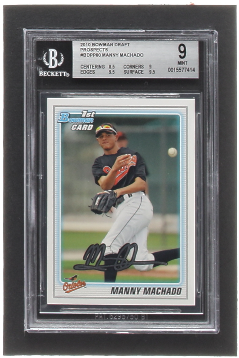 Manny Machado 2010 Bowman Draft Prospects #BDPP80 (BGS 9) at PristineAuction.com Manny Machado 2010 Bowman Draft Prospects #BDPP80 (BGS 9) at PristineAuction.com