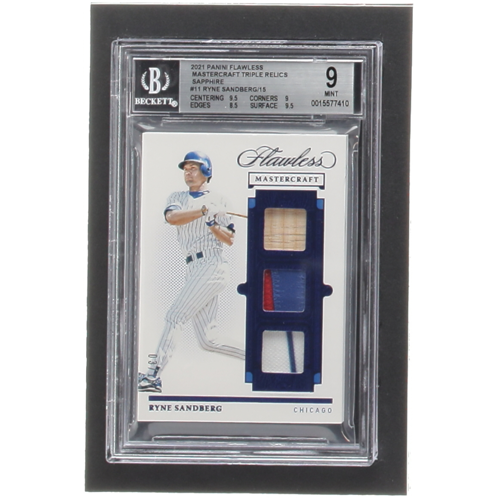 Mastercraft Relic Model Collection Ryne Sandberg 2021 Panini Flawless Mastercraft Triple Relics Sapphire ...