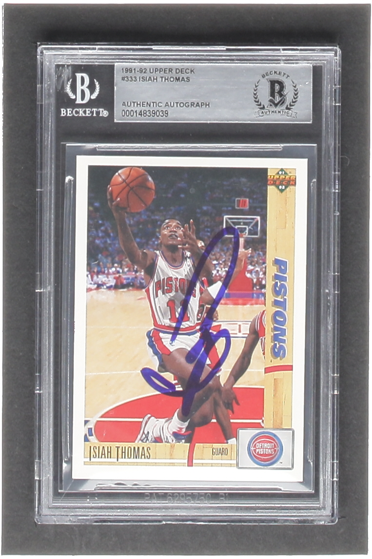 Isiah Thomas Signed 1991-92 Upper Deck #333 (BGS) at PristineAuction.com Isiah Thomas Signed 1991-92 Upper Deck #333 (BGS) at PristineAuction.com