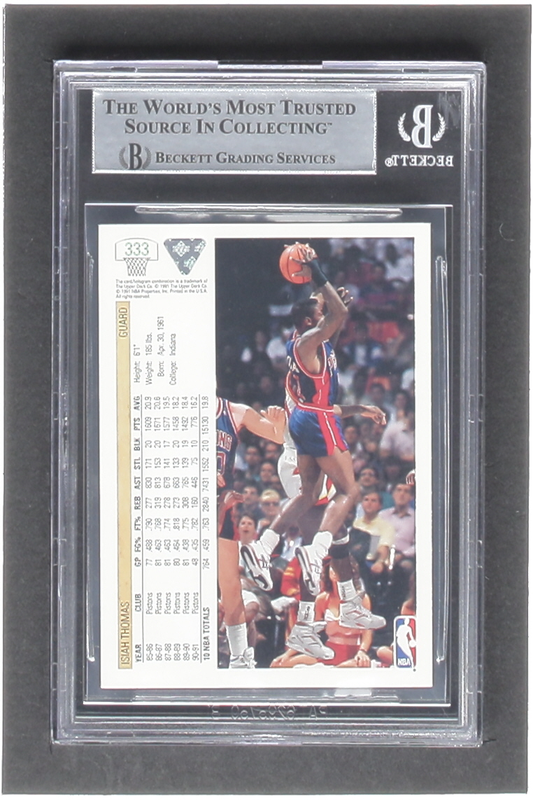 Isiah Thomas Signed 1991-92 Upper Deck #333 (BGS) at PristineAuction.com Isiah Thomas Signed 1991-92 Upper Deck #333 (BGS) at PristineAuction.com