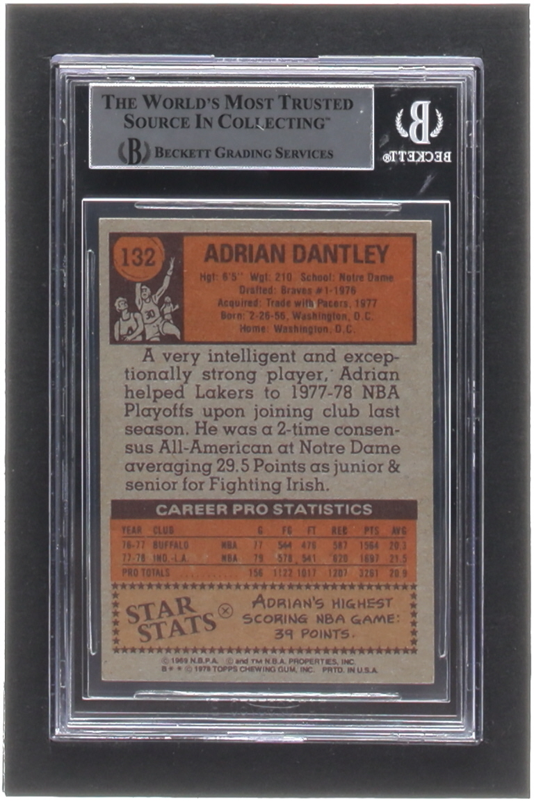 Adrian Dantley Signed 1978-79 Topps #132 (BGS) at PristineAuction.com Adrian Dantley Signed 1978-79 Topps #132 (BGS) at PristineAuction.com