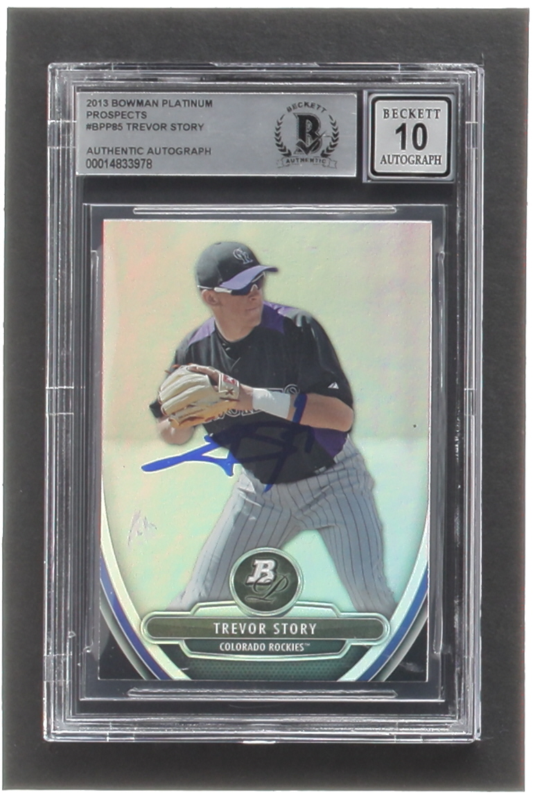 Trevor Story Signed 2013 Bowman Platinum Prospects #BPP85 RC (BGS | Auto Grade 10) at PristineAuction.com Trevor Story Signed 2013 Bowman Platinum Prospects #BPP85 RC (BGS | Auto Grade 10) at PristineAuction.com