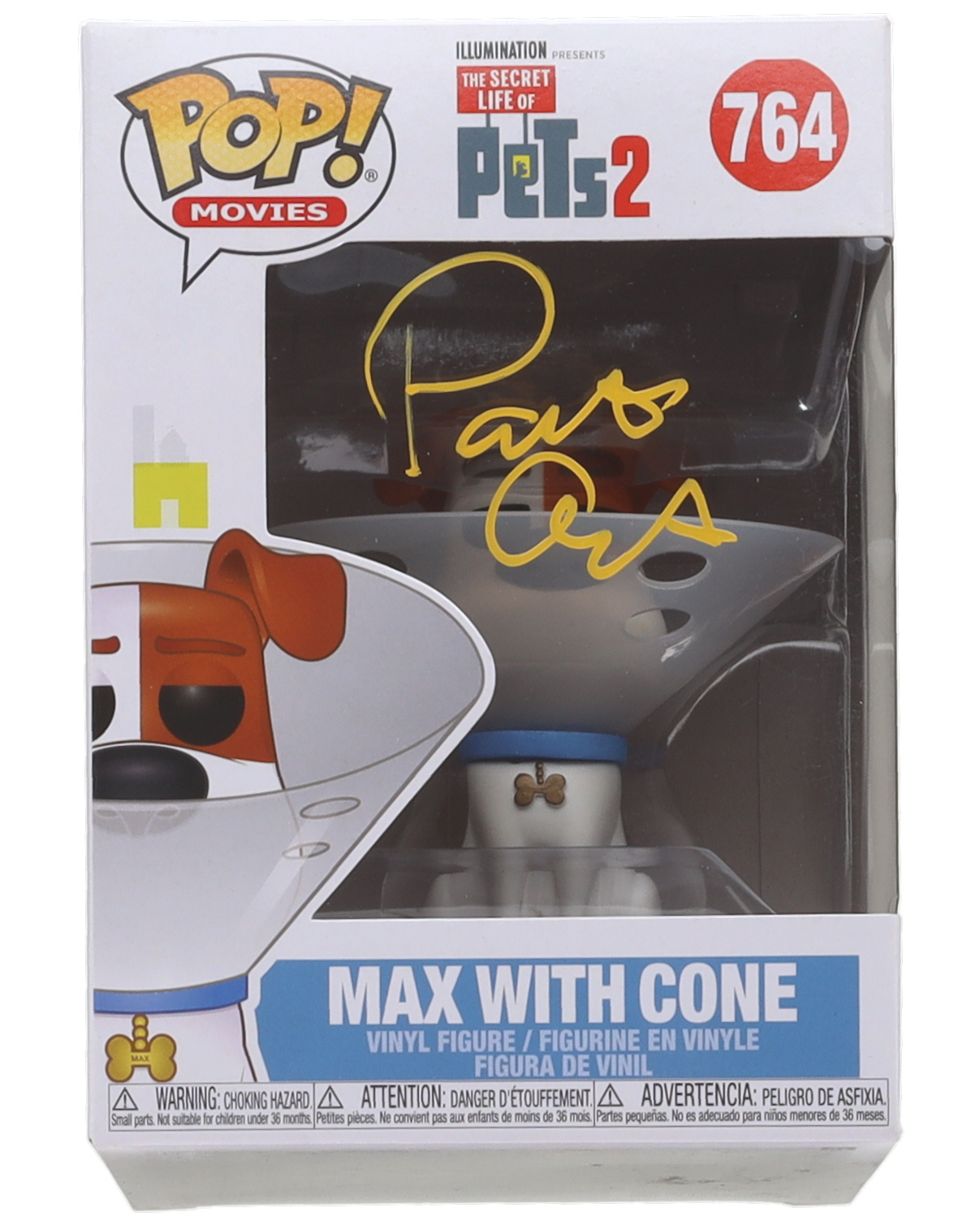 Patton Oswalt Signed "The Secret Life of Pets 2" #764 Max with Cone Funko Pop! Vinyl Figure (Beckett) at PristineAuction.com Patton Oswalt Signed "The Secret Life of Pets 2" #764 Max with Cone Funko Pop! Vinyl Figure (Beckett) at PristineAuction.com