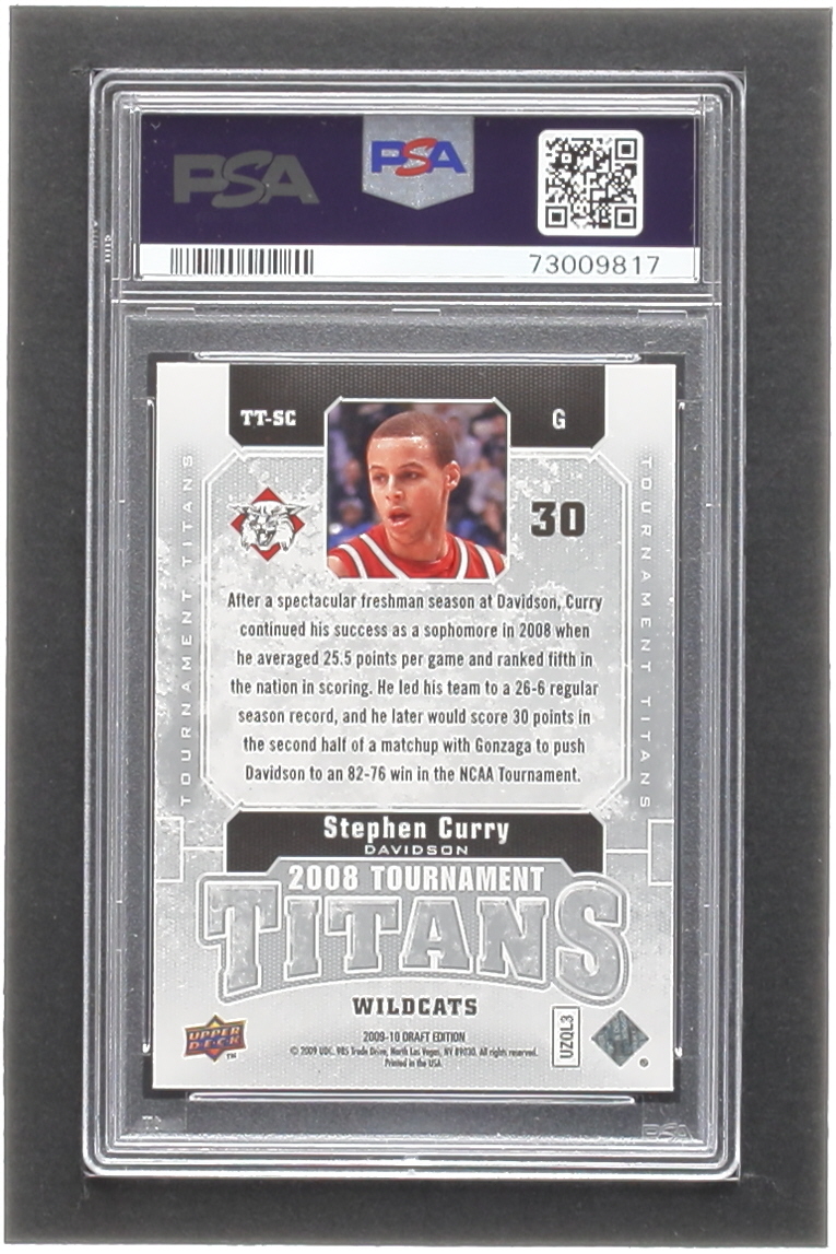 Stephen Curry 2009-10 Upper Deck Draft Edition Tournament Titans #TTSC RC (PSA 10) at PristineAuction.com Stephen Curry 2009-10 Upper Deck Draft Edition Tournament Titans #TTSC RC (PSA 10) at PristineAuction.com