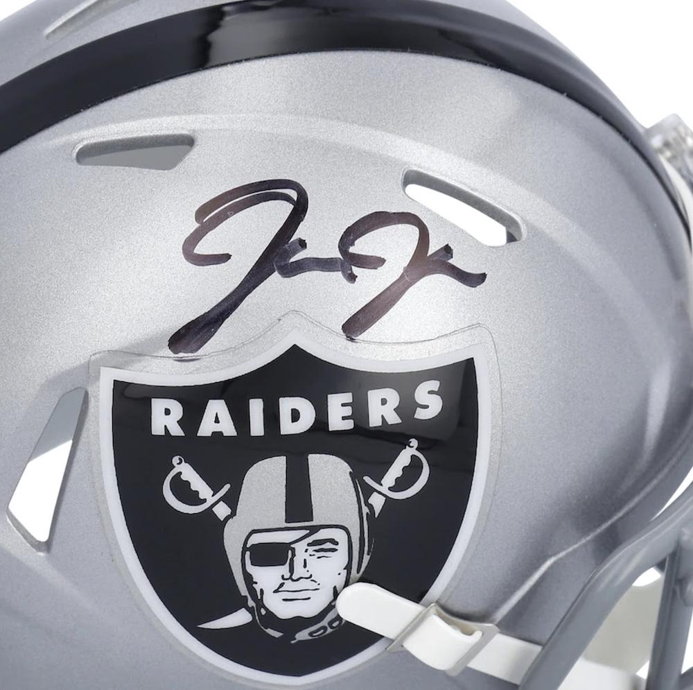 Josh Jacobs Signed Raiders Flash Mini Speed Helmet (Fanatics) at PristineAuction.com Josh Jacobs Signed Raiders Flash Mini Speed Helmet (Fanatics) at PristineAuction.com