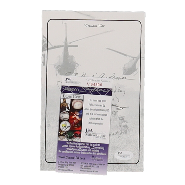 Vietnam War Cut Signed by (4) with Bud Anderson, Phil Haudley, Steve Pisanos & Abner Aust with Military Rank Inscriptions (JSA) at PristineAuction.com Vietnam War Cut Signed by (4) with Bud Anderson, Phil Haudley, Steve Pisanos & Abner Aust with Military Rank Inscriptions (JSA) at PristineAuction.com