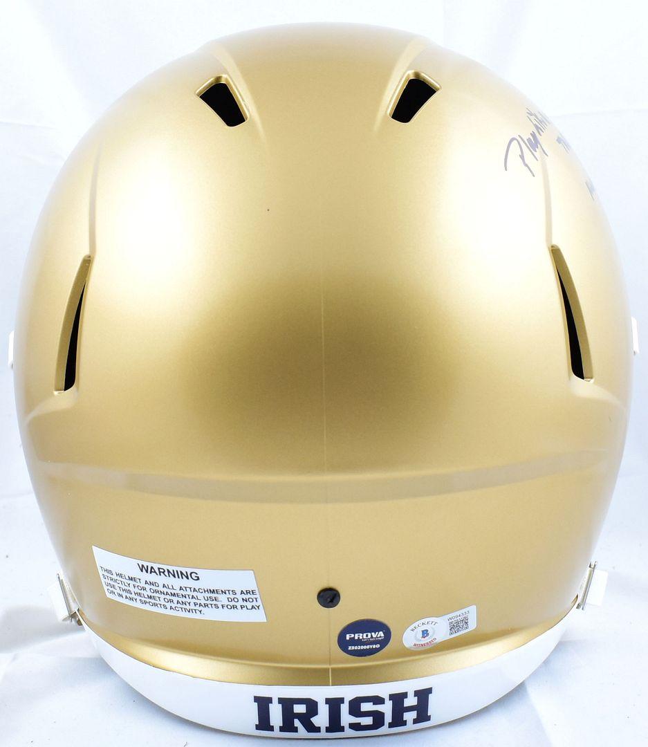 Rudy Ruettiger Signed Notre Dame Fighting Irish Full-Size Speed Helmet Inscribed "Play Like A Champion Today!" & "Never Quit!" (Beckett & Prova) at PristineAuction.com Rudy Ruettiger Signed Notre Dame Fighting Irish Full-Size Speed Helmet Inscribed "Play Like A Champion Today!" & "Never Quit!" (Beckett & Prova) at PristineAuction.com
