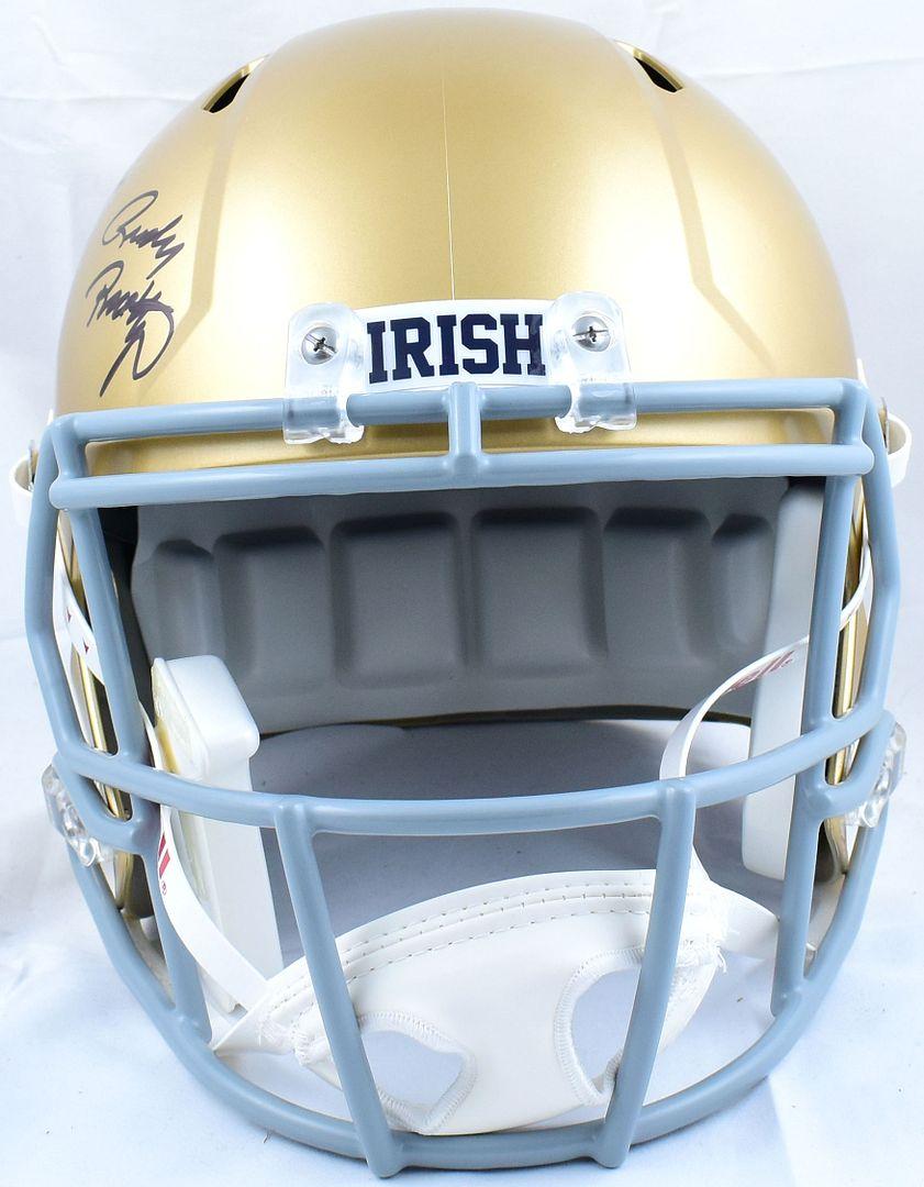 Rudy Ruettiger Signed Notre Dame Fighting Irish Full-Size Speed Helmet Inscribed "Play Like A Champion Today!" & "Never Quit!" (Beckett & Prova) at PristineAuction.com Rudy Ruettiger Signed Notre Dame Fighting Irish Full-Size Speed Helmet Inscribed "Play Like A Champion Today!" & "Never Quit!" (Beckett & Prova) at PristineAuction.com