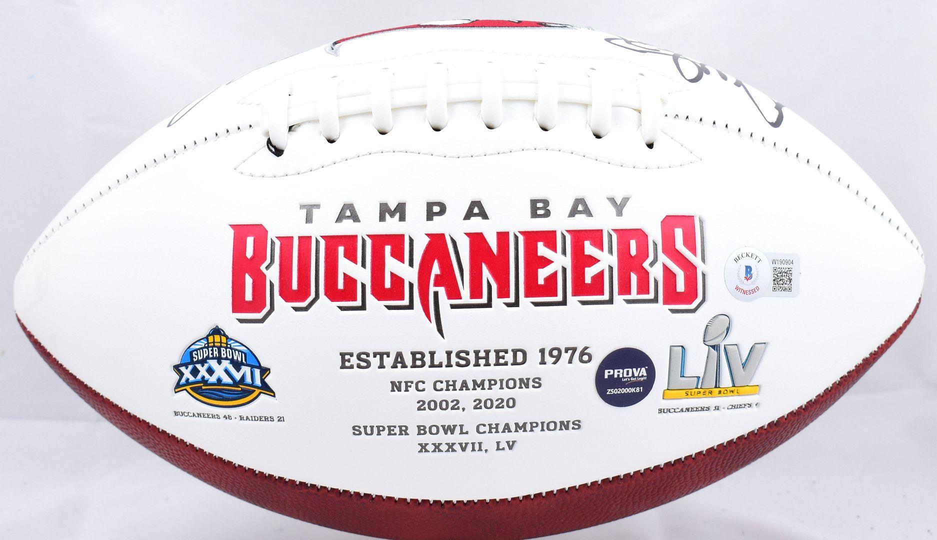 Mike Alstott & Warren Sapp Signed Buccaneers Logo Football Inscribed "A-Train" & "QB Killa" (Beckett & Prova) at PristineAuction.com Mike Alstott & Warren Sapp Signed Buccaneers Logo Football Inscribed "A-Train" & "QB Killa" (Beckett & Prova) at PristineAuction.com