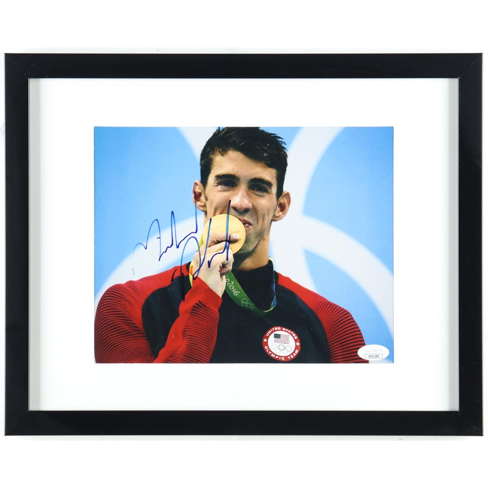 Michael Phelps Signed Team USA Custom Framed Photo Display (JSA