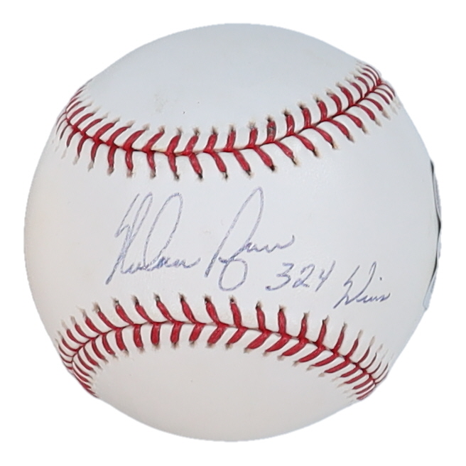 Nolan Ryan Signed OML Baseball Inscribed "324 Wins" (Ryan & Beckett) at PristineAuction.com Nolan Ryan Signed OML Baseball Inscribed "324 Wins" (Ryan & Beckett) at PristineAuction.com
