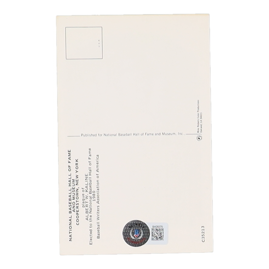 Al Kaline Signed Hall of Fame Plaque Postcard (Beckett) at PristineAuction.com Al Kaline Signed Hall of Fame Plaque Postcard (Beckett) at PristineAuction.com