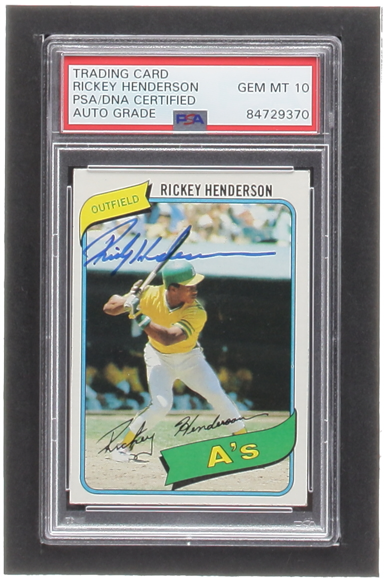 Rickey Henderson Signed 1980 Topps #482 RC (PSA | Autograph Grade 10) at PristineAuction.com Rickey Henderson Signed 1980 Topps #482 RC (PSA | Autograph Grade 10) at PristineAuction.com