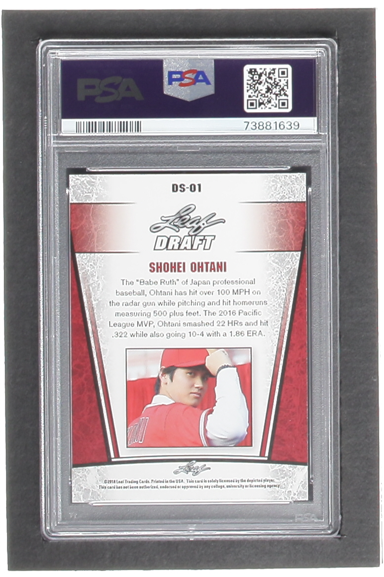 Shohei Ohtani 2018 Leaf Ohtani Draft Silver #DS01 RC (PSA 9) at PristineAuction.com Shohei Ohtani 2018 Leaf Ohtani Draft Silver #DS01 RC (PSA 9) at PristineAuction.com