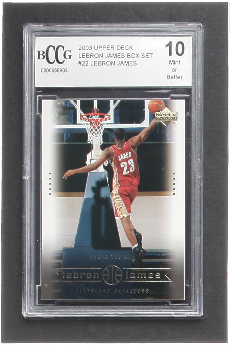 LeBron James 2003 Upper Deck LeBron James Box Set #22 Above The Rim (BCCG 10) at PristineAuction.com LeBron James 2003 Upper Deck LeBron James Box Set #22 Above The Rim (BCCG 10) at PristineAuction.com