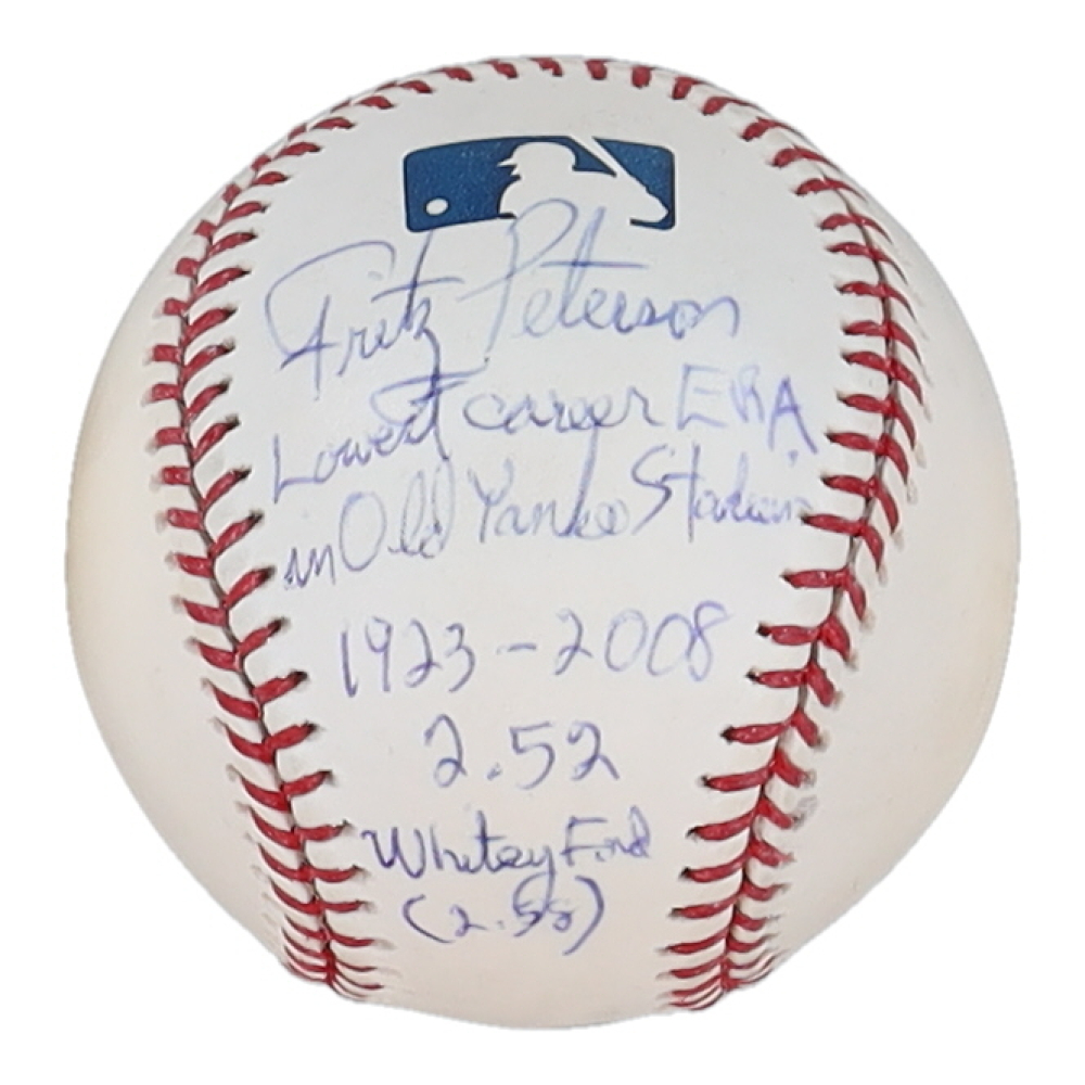 Fritz Peterson Signed OML Baseball with Extensive Inscription (Beckett