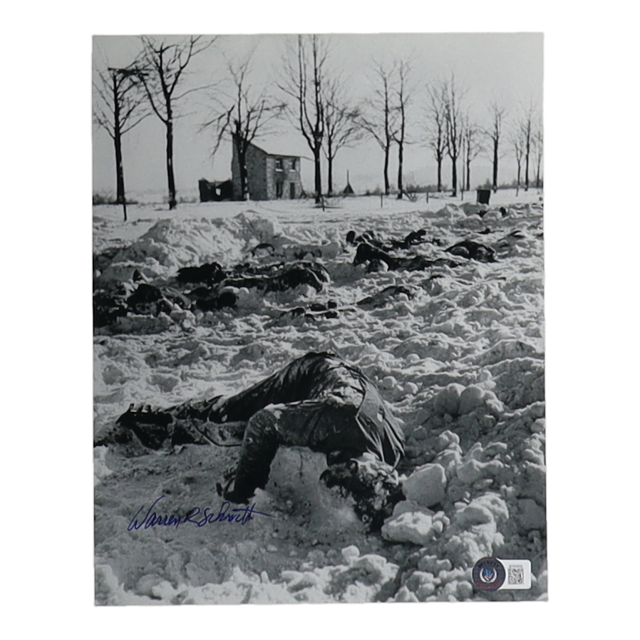 Warren Schmitt Signed 8x10 WWII Photo (Beckett) at PristineAuction.com Warren Schmitt Signed 8x10 WWII Photo (Beckett) at PristineAuction.com