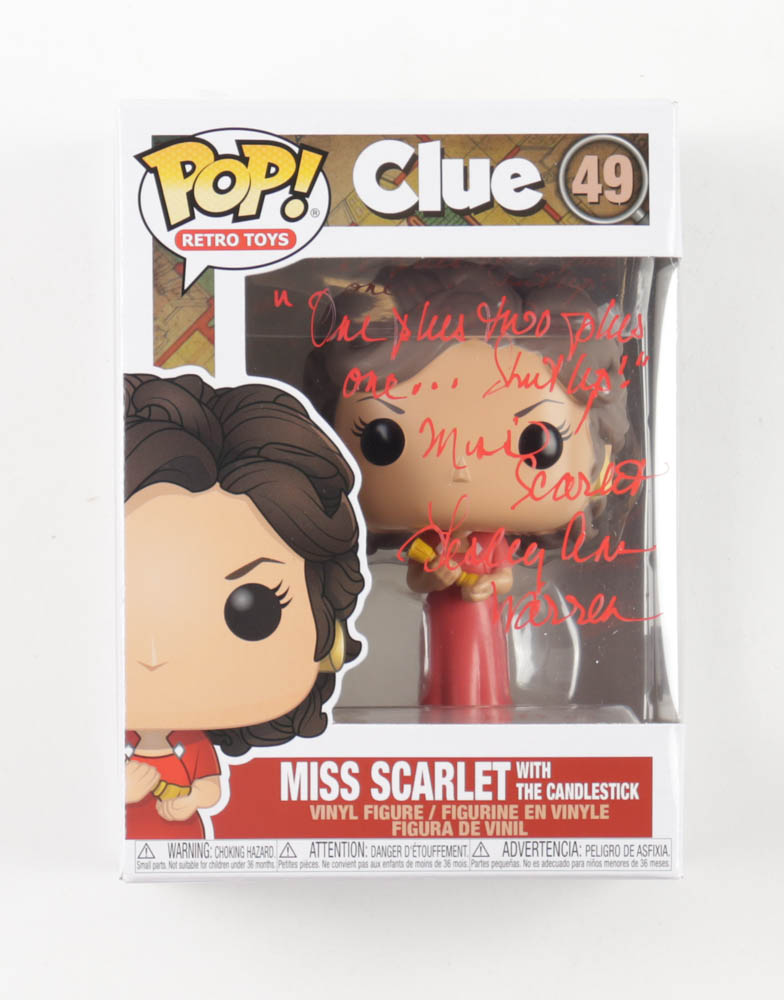 Lesley Ann Warren Signed "Clue" #49 Miss Scarlet with The Candlestick Funko Pop! Vinyl Figure with Extensive Inscription (OC Celebrity Marketing) at PristineAuction.com Lesley Ann Warren Signed "Clue" #49 Miss Scarlet with The Candlestick Funko Pop! Vinyl Figure with Extensive Inscription (OC Celebrity Marketing) at PristineAuction.com