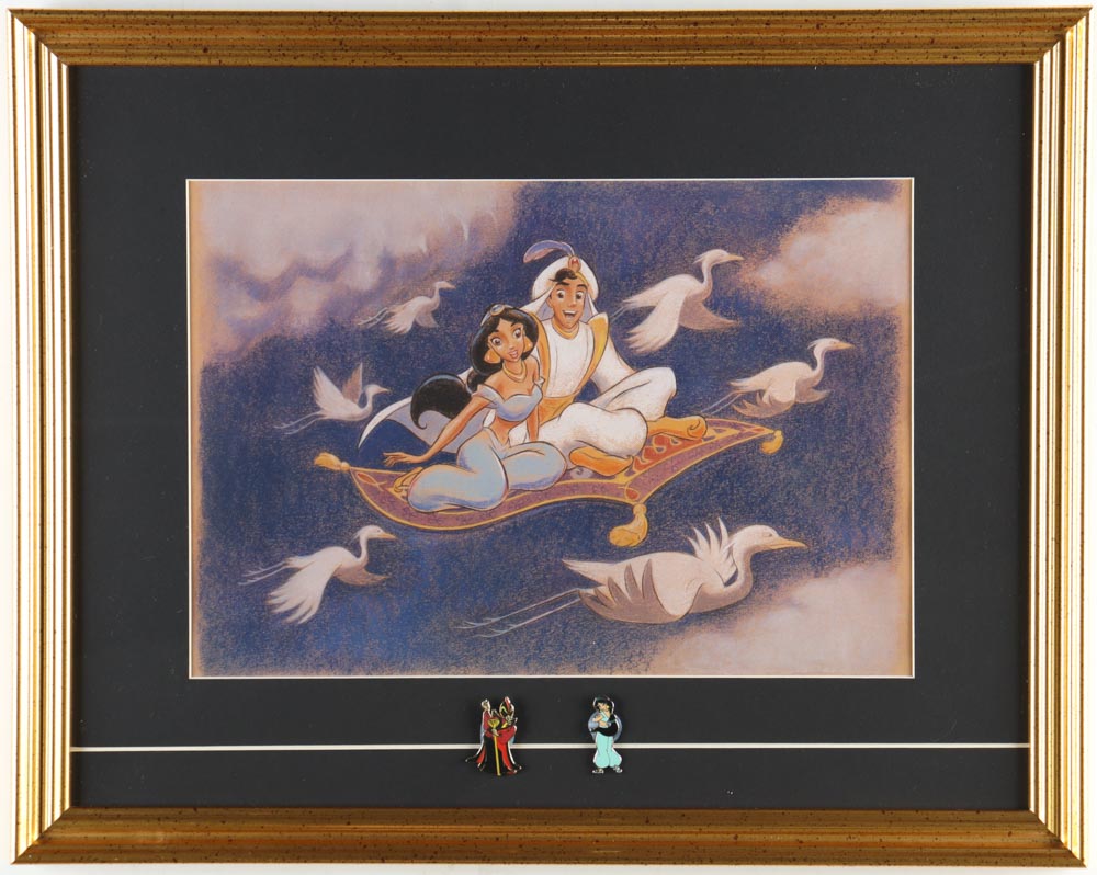 "Aladdin" Custom Framed Japan Limited Edition Art Print Display With (2) Pins at PristineAuction.com "Aladdin" Custom Framed Japan Limited Edition Art Print Display With (2) Pins at PristineAuction.com