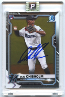 Jazz Chisholm Jr. Signed 2021 Bowman Chrome #57 RC (PA Encapsulated) at PristineAuction.com
