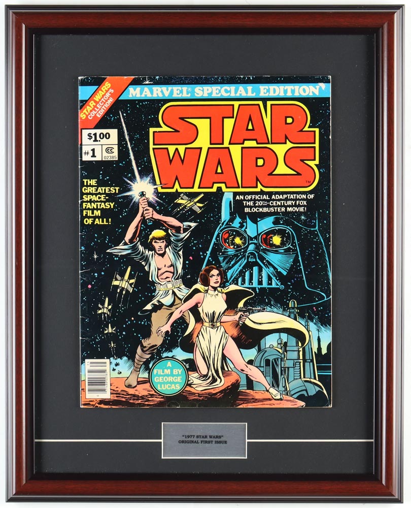 1977 "Star Wars" Issue #1 Special Edition Marvel Custom Framed Comic Book Display at PristineAuction.com 1977 "Star Wars" Issue #1 Special Edition Marvel Custom Framed Comic Book Display at PristineAuction.com
