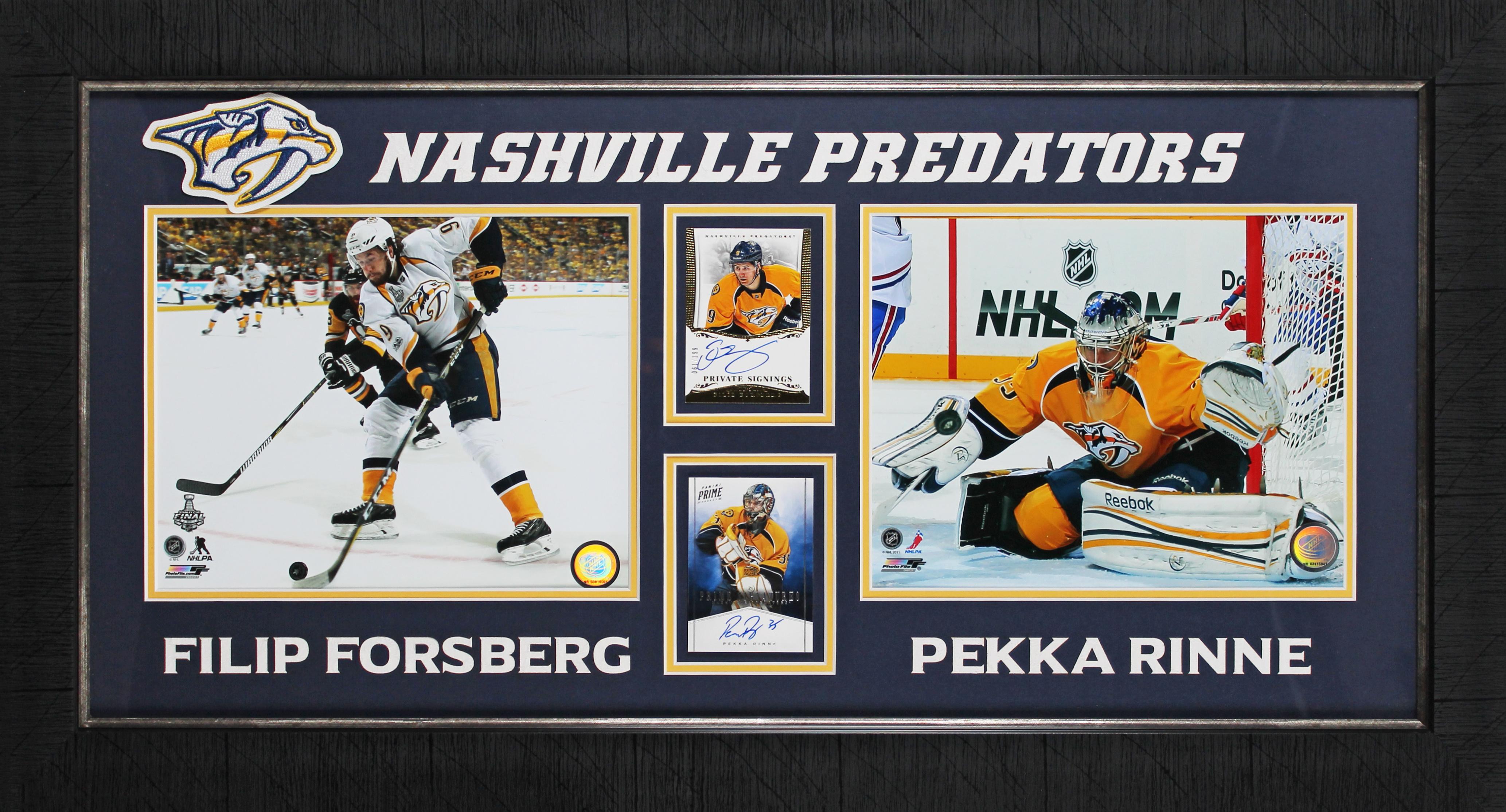 Filip Forsberg & Pekka Rinne Signed Predators Custom Framed Card Display at PristineAuction.com Filip Forsberg & Pekka Rinne Signed Predators Custom Framed Card Display at PristineAuction.com