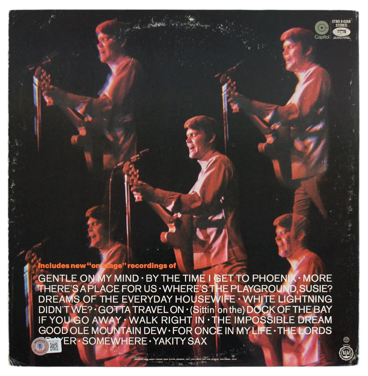 Glen Campbell Signed "Live" Album Cover (Beckett) at PristineAuction.com Glen Campbell Signed "Live" Album Cover (Beckett) at PristineAuction.com