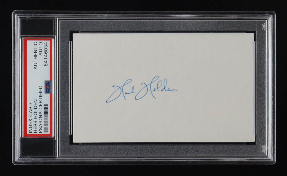Herbert Holden Signed Index Card (PSA) Pristine Auction