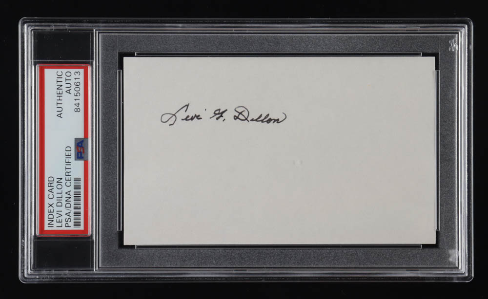 Leviticus “Levi” Dillon Signed Index Card (PSA) at PristineAuction.com Leviticus “Levi” Dillon Signed Index Card (PSA) at PristineAuction.com