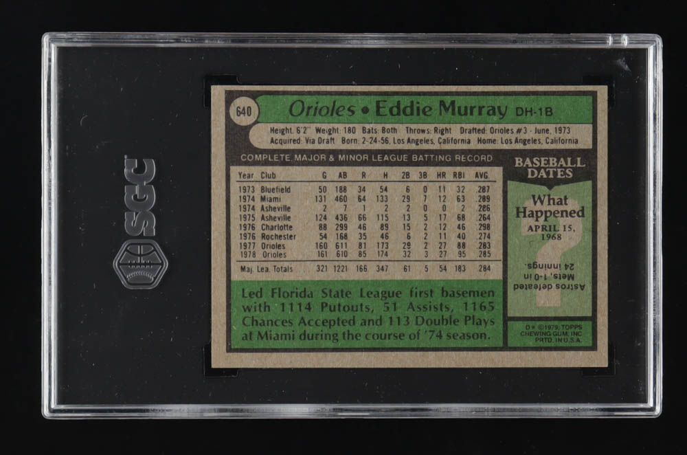 Eddie Murray 1979 Topps #640 (SGC 8) at PristineAuction.com Eddie Murray 1979 Topps #640 (SGC 8) at PristineAuction.com