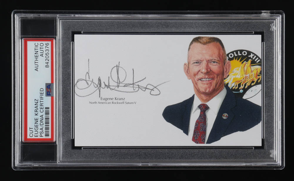 Eugene Kranz Signed 3x5 Cut (PSA) at PristineAuction.com Eugene Kranz Signed 3x5 Cut (PSA) at PristineAuction.com