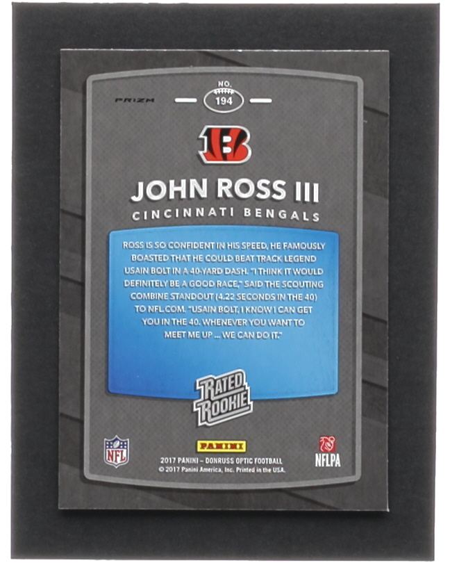 John Ross III 2017 Donruss Optic Red and Yellow #194 RR RC at PristineAuction.com John Ross III 2017 Donruss Optic Red and Yellow #194 RR RC at PristineAuction.com