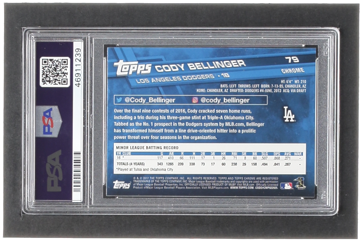Cody Bellinger 2017 Topps Chrome #79 RC (PSA 9) at PristineAuction.com Cody Bellinger 2017 Topps Chrome #79 RC (PSA 9) at PristineAuction.com