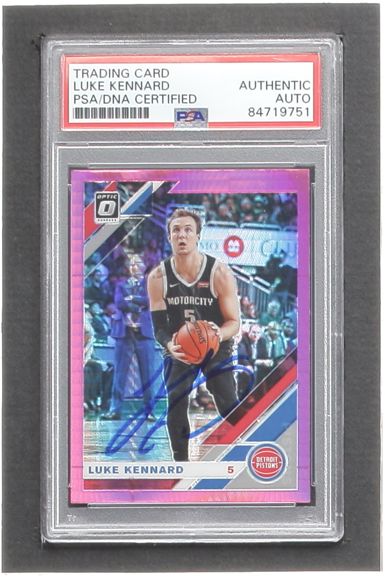 Luke Kennard Signed 2019-20 Donruss Optic Hyper Pink #126 (PSA) at PristineAuction.com Luke Kennard Signed 2019-20 Donruss Optic Hyper Pink #126 (PSA) at PristineAuction.com