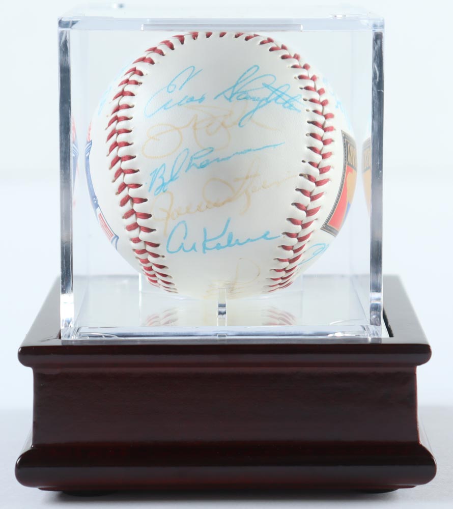 Baseball Hall of Famers Baseball Signed By (14) with Juan Marichal, Lou Brock, Brooks Robinson, Bob Feller with Display Case (PSA) at PristineAuction.com Baseball Hall of Famers Baseball Signed By (14) with Juan Marichal, Lou Brock, Brooks Robinson, Bob Feller with Display Case (PSA) at PristineAuction.com