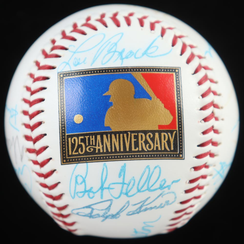 Baseball Hall of Famers Baseball Signed By (14) with Juan Marichal, Lou Brock, Brooks Robinson, Bob Feller with Display Case (PSA) at PristineAuction.com Baseball Hall of Famers Baseball Signed By (14) with Juan Marichal, Lou Brock, Brooks Robinson, Bob Feller with Display Case (PSA) at PristineAuction.com