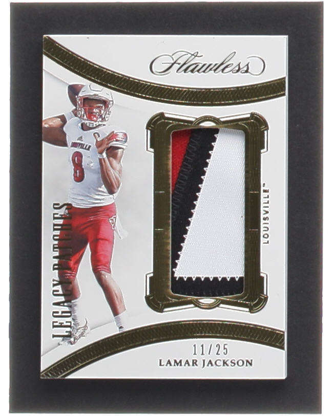 Lamar Jackson 2020 Panini Flawless Collegiate Legacy Patches #4 #11/25 at PristineAuction.com Lamar Jackson 2020 Panini Flawless Collegiate Legacy Patches #4 #11/25 at PristineAuction.com