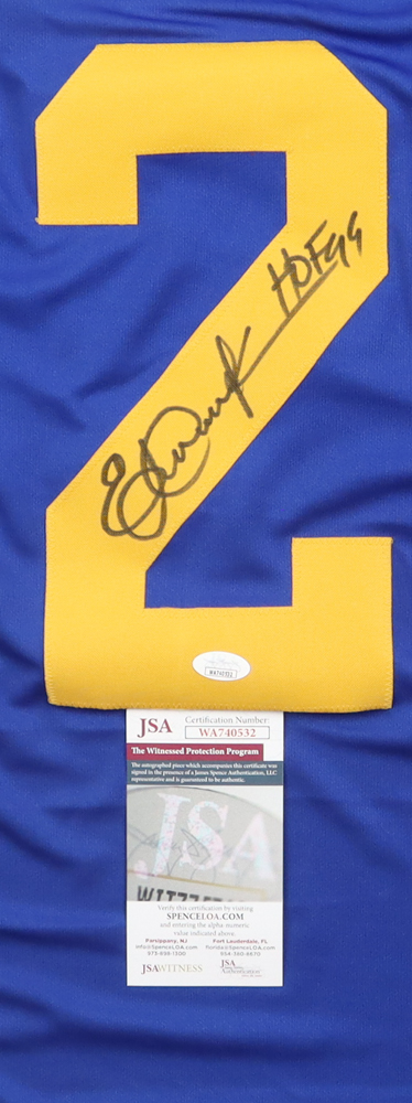 Eric Dickerson Signed Jersey Inscribed "HOF 99" (JSA) at PristineAuction.com Eric Dickerson Signed Jersey Inscribed "HOF 99" (JSA) at PristineAuction.com