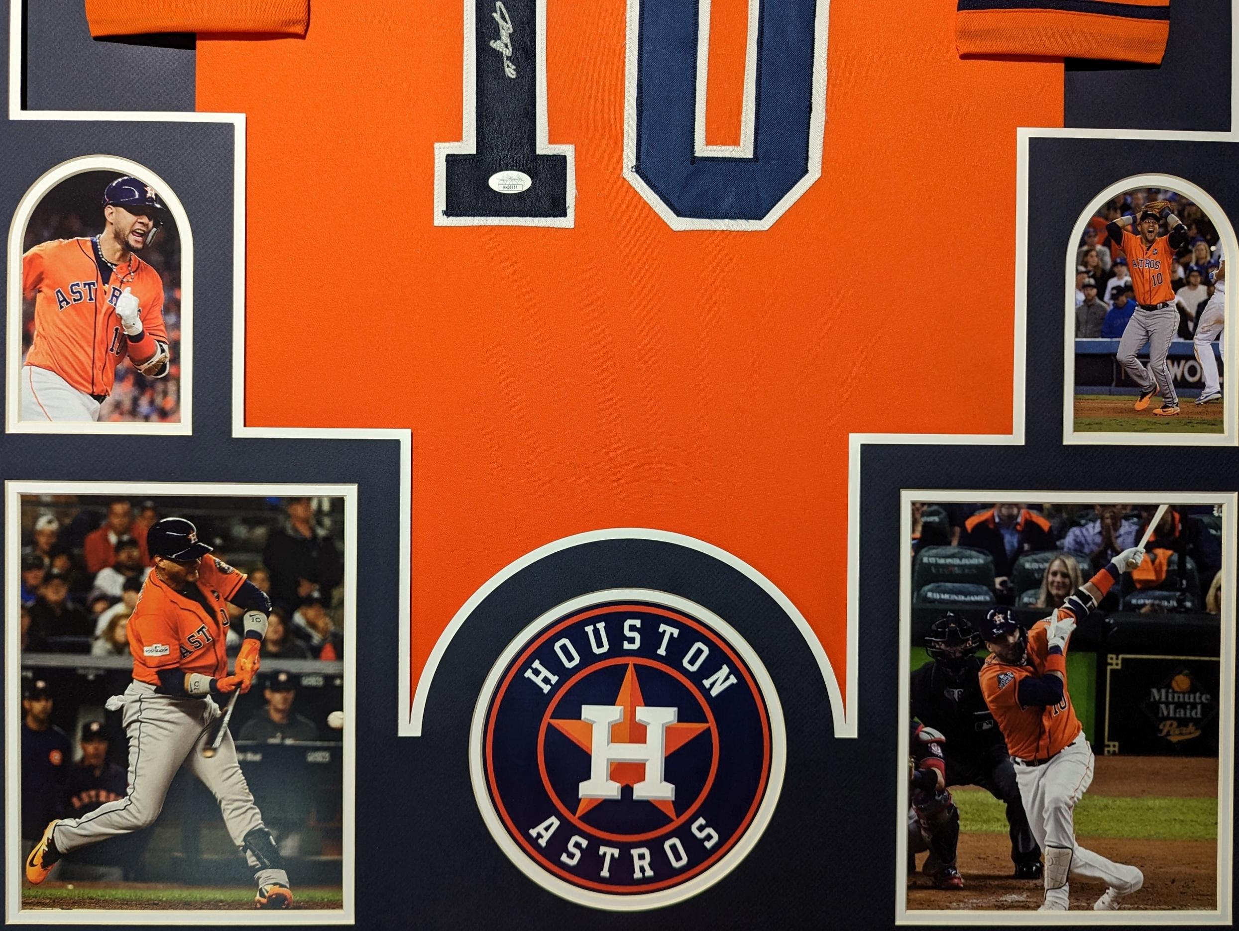 Yuli Gurriel Signed 34x42 Custom Framed Jersey Display (JSA) at PristineAuction.com Yuli Gurriel Signed 34x42 Custom Framed Jersey Display (JSA) at PristineAuction.com
