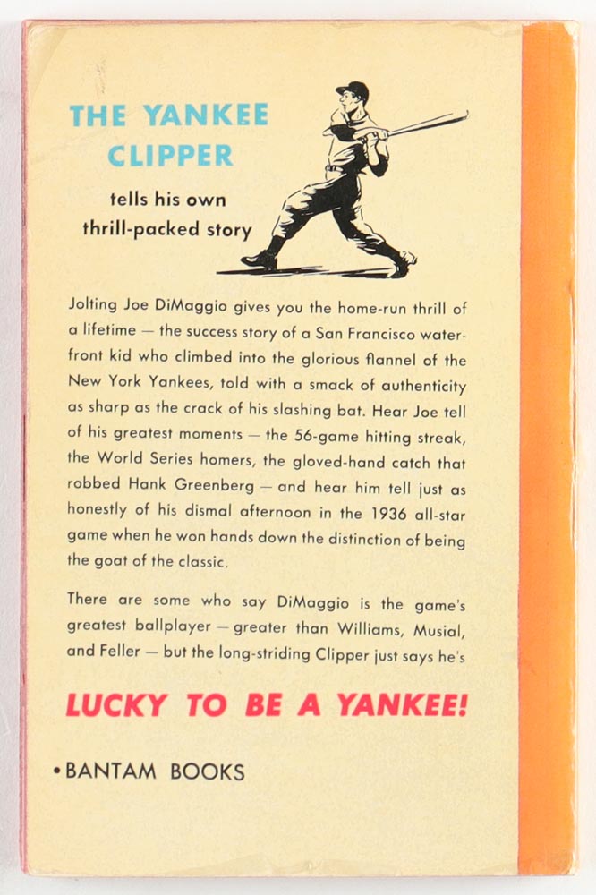 "Lucky To Be A Yankee: Joe DiMaggio" Paperback Book at PristineAuction.com "Lucky To Be A Yankee: Joe DiMaggio" Paperback Book at PristineAuction.com